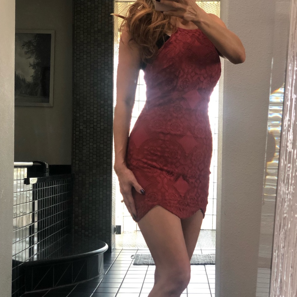 LF - Rumor Boutique Wine Dress